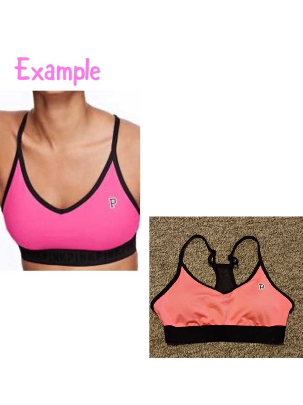 Victoria's Secret Orange Sports Bra with Black Trim